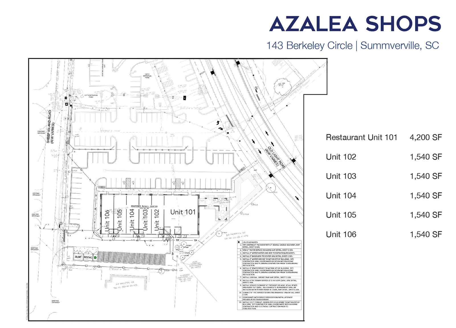 Azalea Shops Site Plan